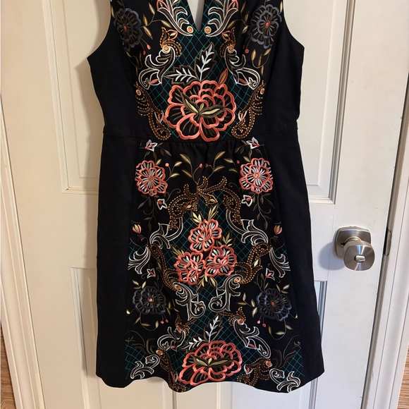 Moulinette Soeurs Black and Orange Embroidered Midi Dress - Picture 5 of 5